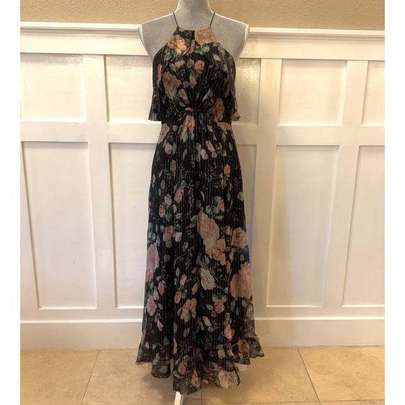 Zimmerman Master Flute Silk Dress Size:1(US:4) Ruffle GoldThread Front Slit $750 - Picture 4 of 16